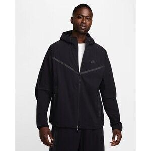 Nike Tech Woven Full Zip Men's Hooded Jacket Black Size Large HM7151-010 NWT